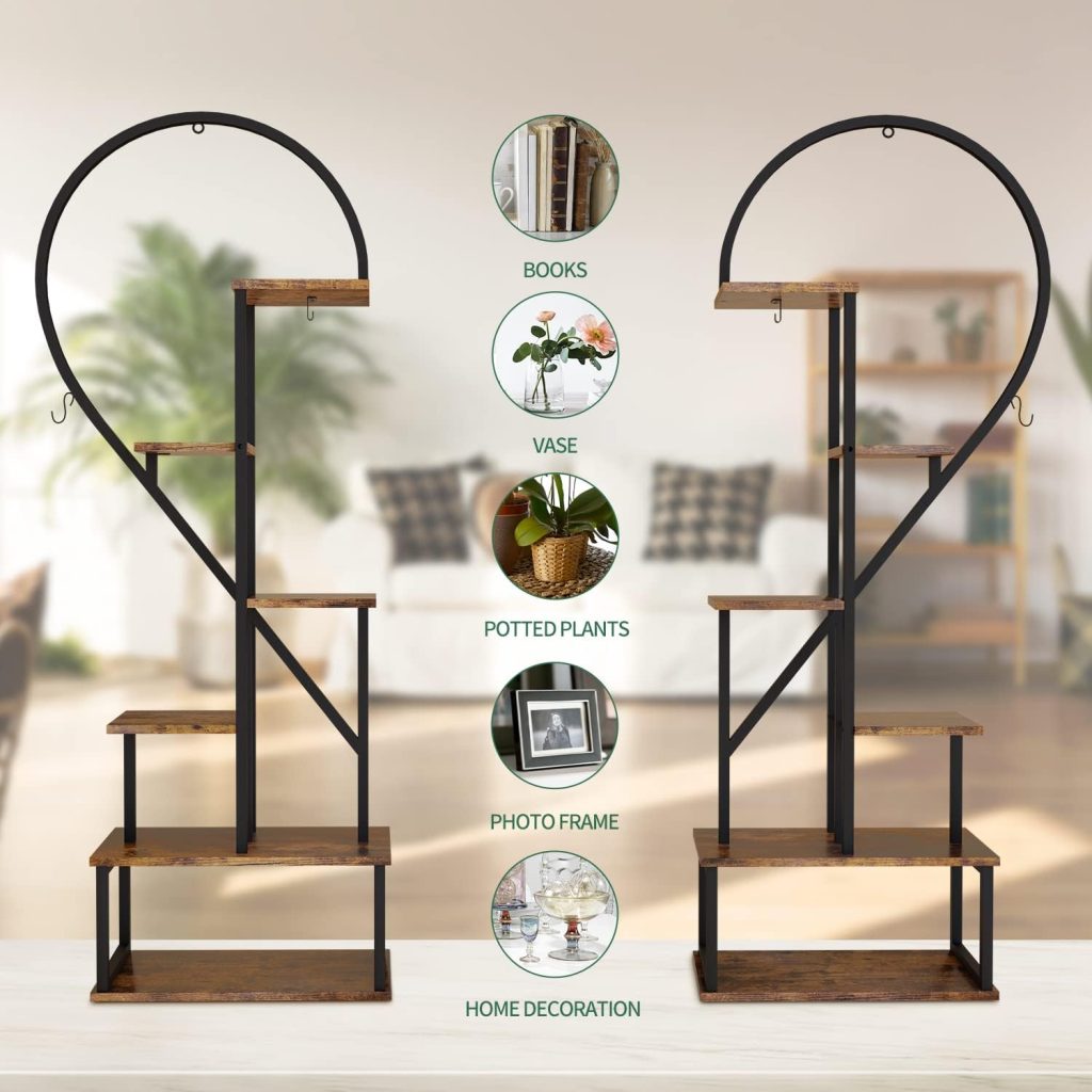 Heart Shape Ladder Plant Stands for Indoor Plants